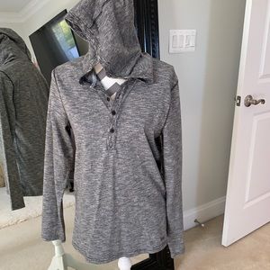 Express men’s Long sleeve Henley shirt with hoodie Small